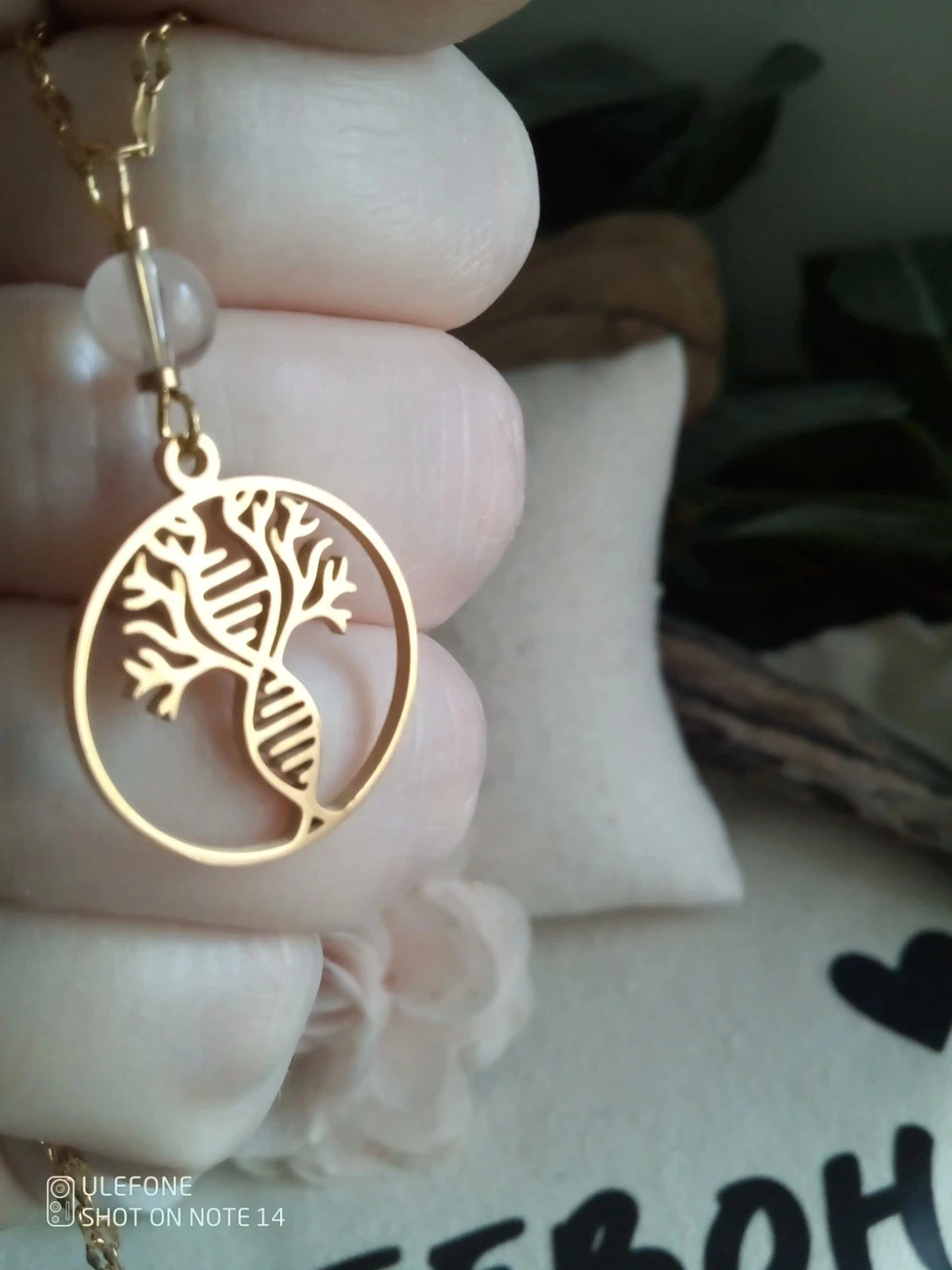 Crystal Rock Collier and DNA Tree of Life Medallion – photo 2